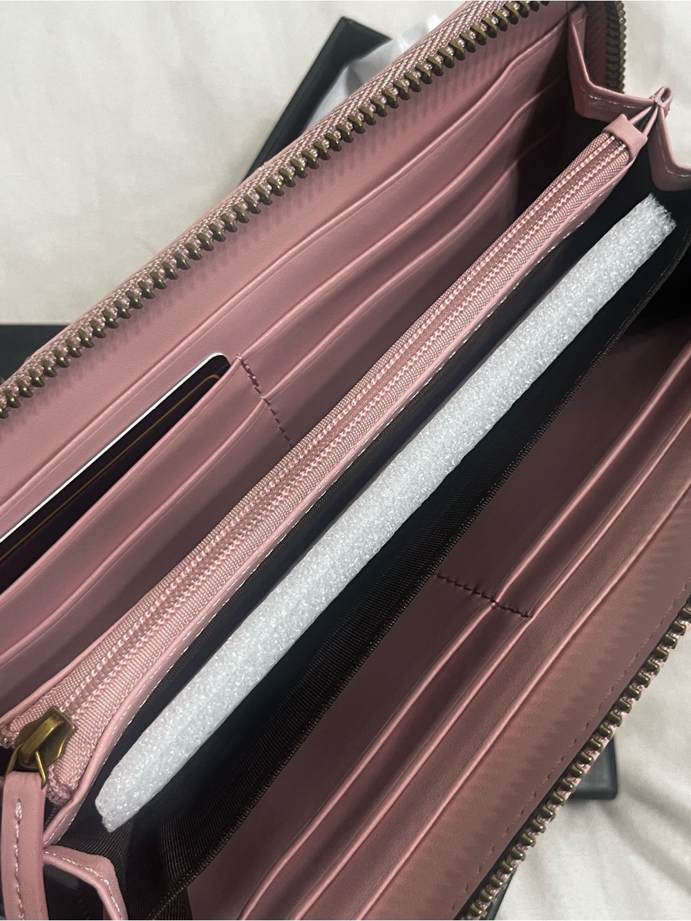Pink Quilted Zip Wallet with Gold - Picture 8 of 10